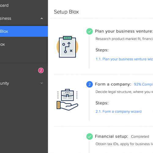 Setup Blox learning dashboard partial view